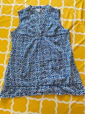 April Cornell Sleeveless Blue Patterned Women's Top
